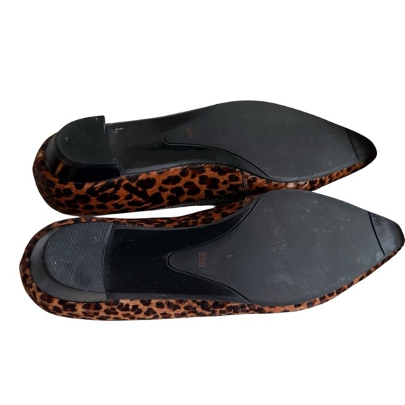 TALBOTS Womens Leopard Animal Print Pony Hair Pointed Toe Flats Size 5 1/2 B, - Picture 8 of 9